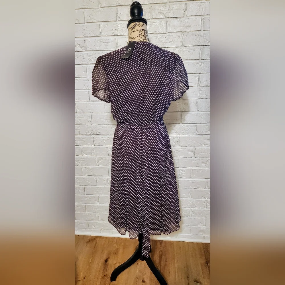 NWT JBS women plum polka dot midi dress size 14 W - Picture 10 of 11